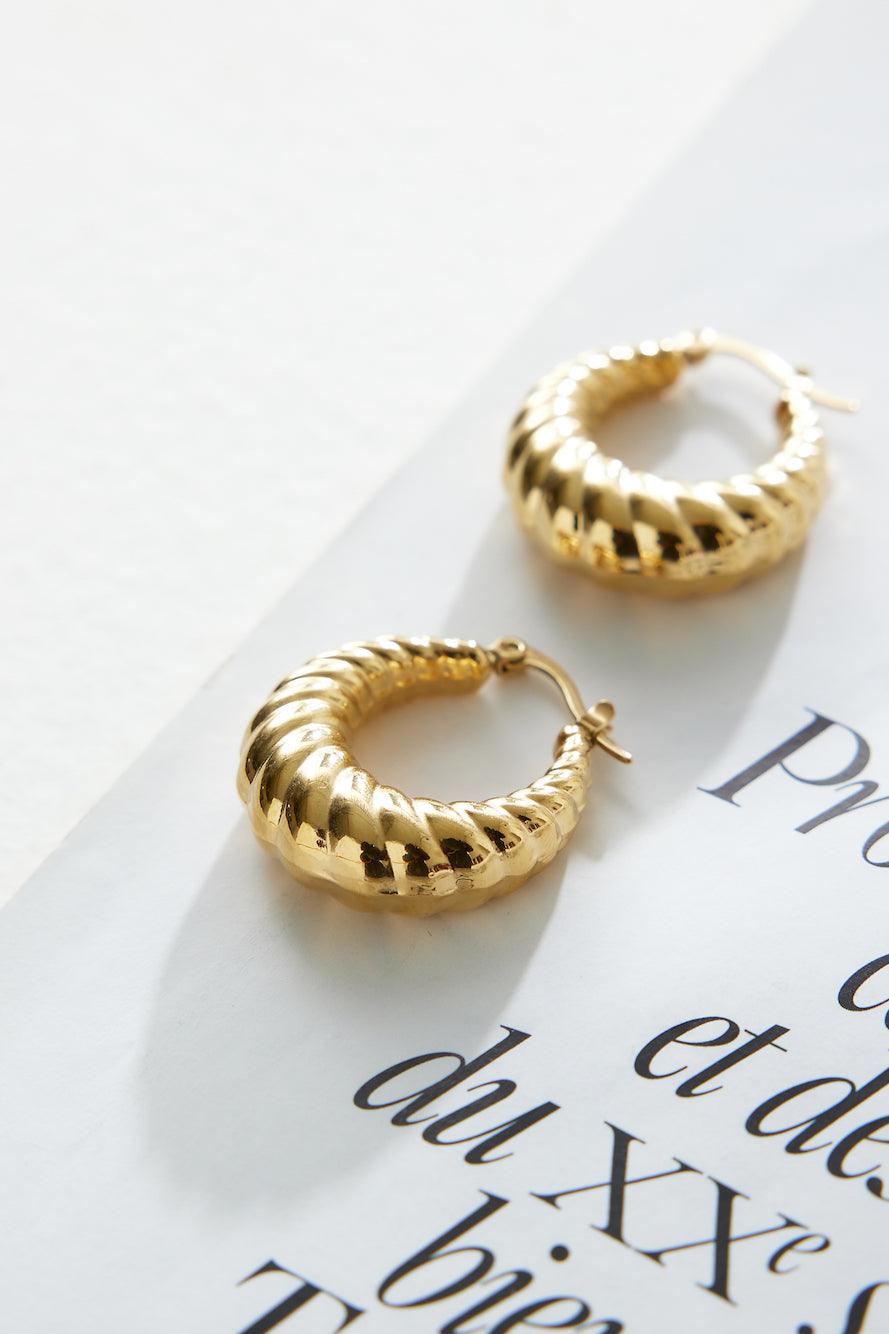 18k Gold Plated Need It Hoop Earrings Gold