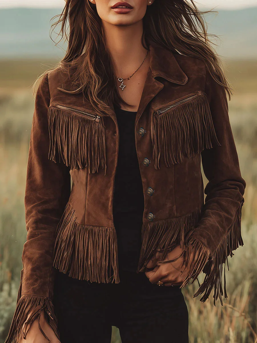 Boho Fringe Leather Jacket