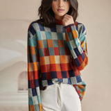 Casual Rainbow Plaid Sweater