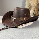 Cowboy Cracked Bull Head Retro Knight Hat