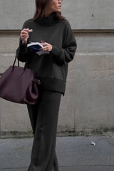 Long Sleeve Sweatshirt Casual Pocket Trousers Two-piece Set