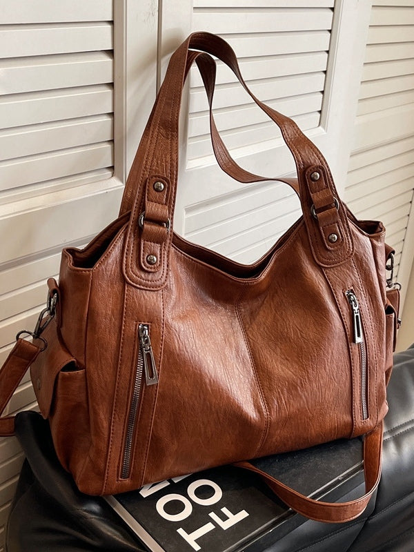 Fashionable rivet high-end large-capacity tote bag