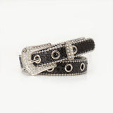 Trendy and unique rhinestone buckle women's belt