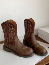 British retro embroidered western cowboy boots