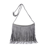 Frosted tassel women's crossbody shoulder bag