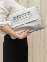 Large Capacity Commuting Magnetic Clutch Bag with Crossbody Strap