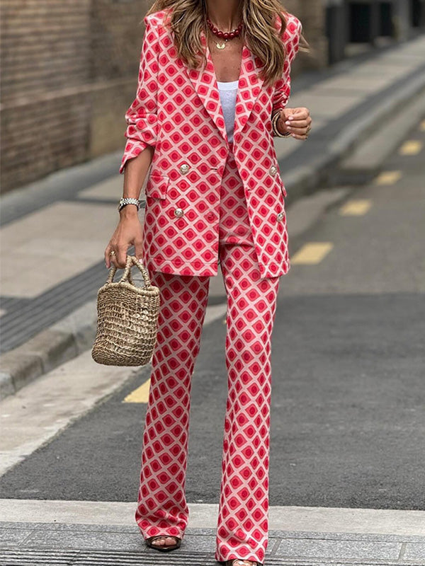 Fashion Casual Printed Suit Two-Piece Set