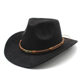 Suede curled brim western cowboy hat