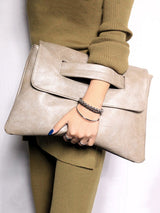 Large Capacity Commuting Magnetic Clutch Bag with Crossbody Strap