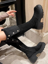 Over the knee boots brown long boots knight boots