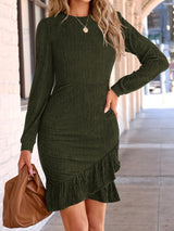 Early Fall Long-Sleeved Knit Mini Dress