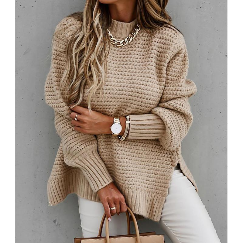 Side Split Knitted  Sweater Top