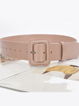 Women's Fashion Imitation Leather Solid Color Square Belt