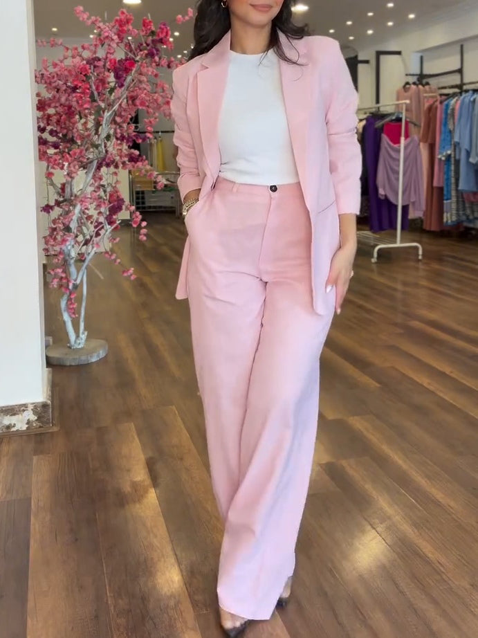 Pink Elegant and Modern Two-piece Suit