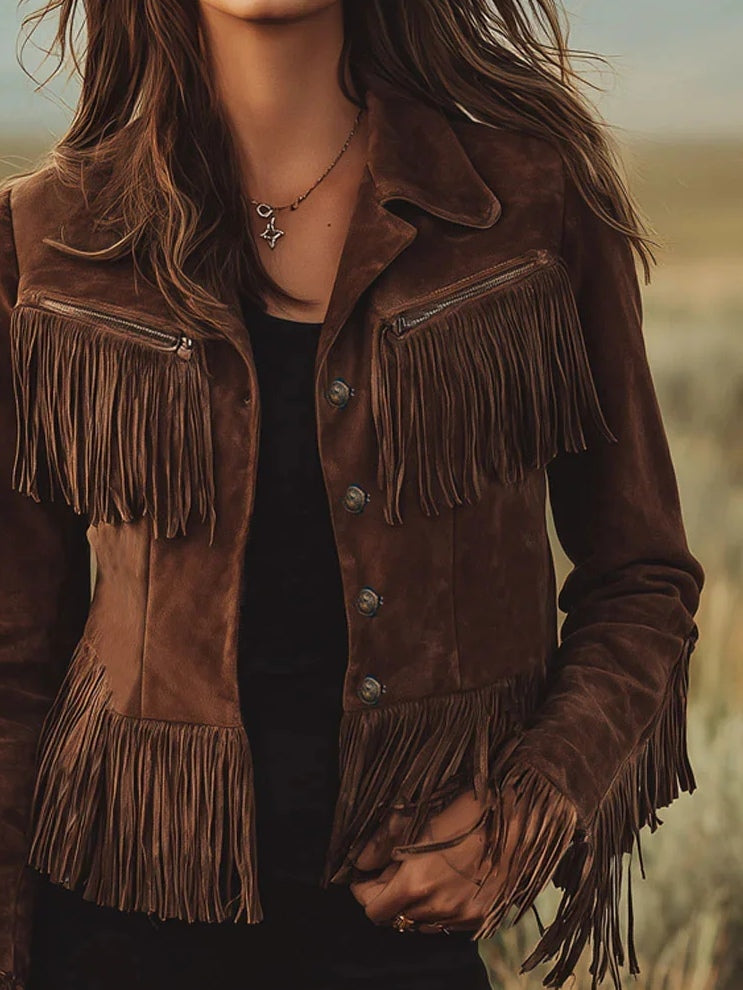 Boho Fringe Leather Jacket
